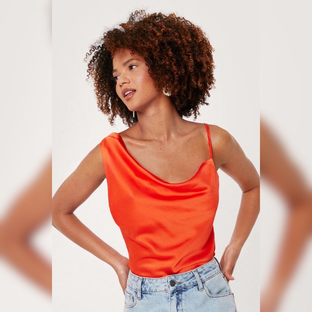 Nasty Gal Asymmetric Cami Top - Orange